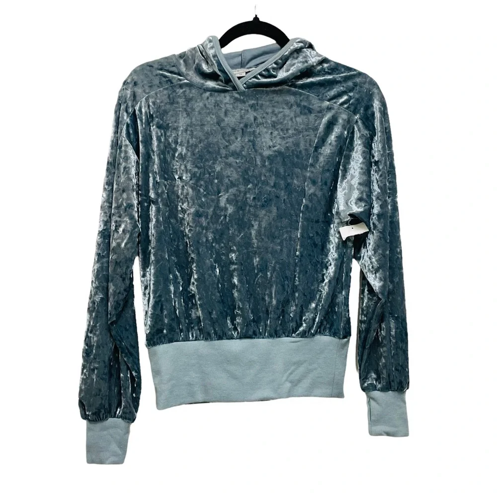 NEW HABITUAL GIRL Crushed Velvet Hoodie Size 14 Sweatshirt - Picture 2 of 7